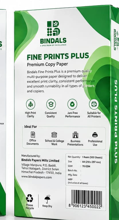 A4 Copier Paper Bindal Fine Print Plus - 70 GSM
