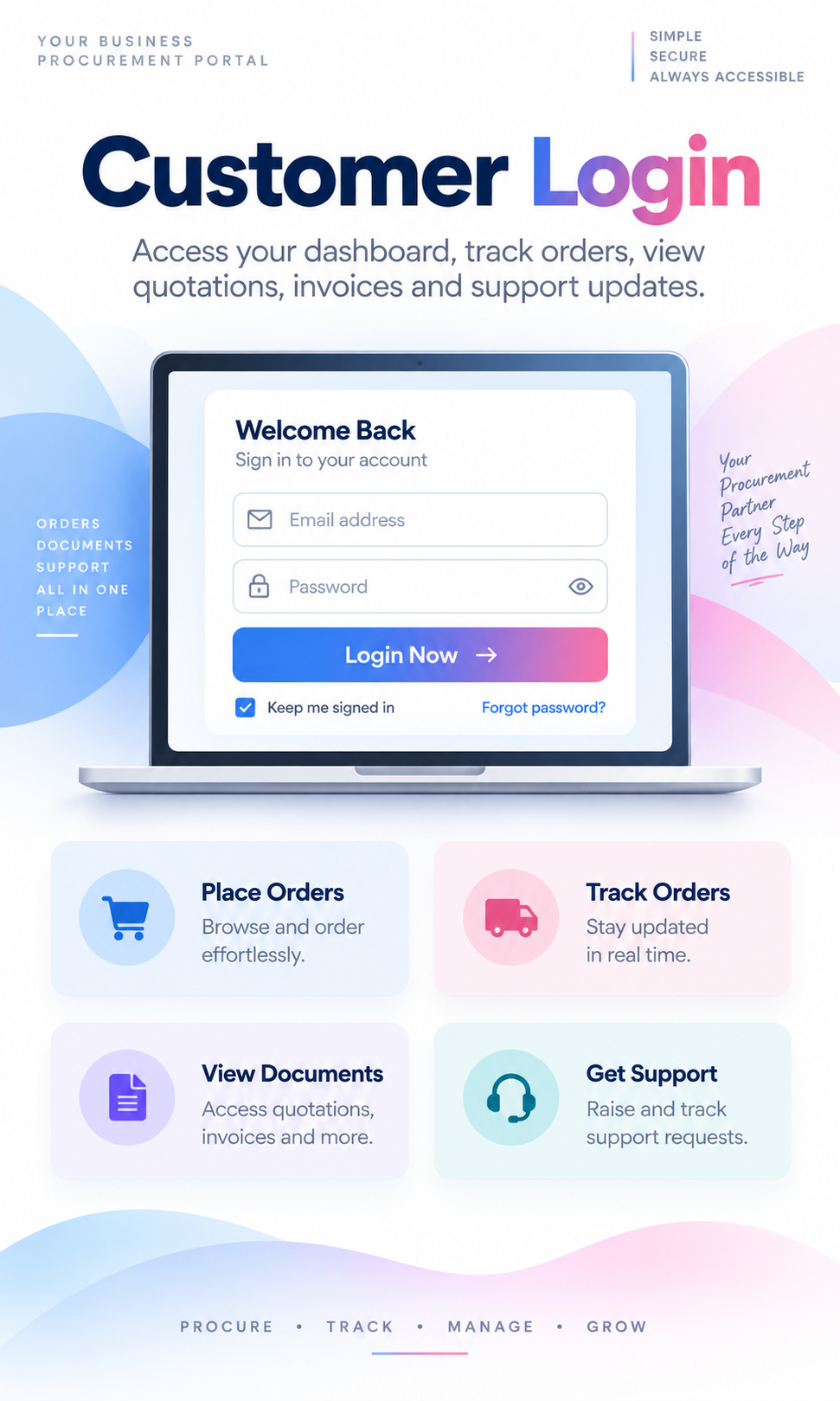 Customer Login Page Image