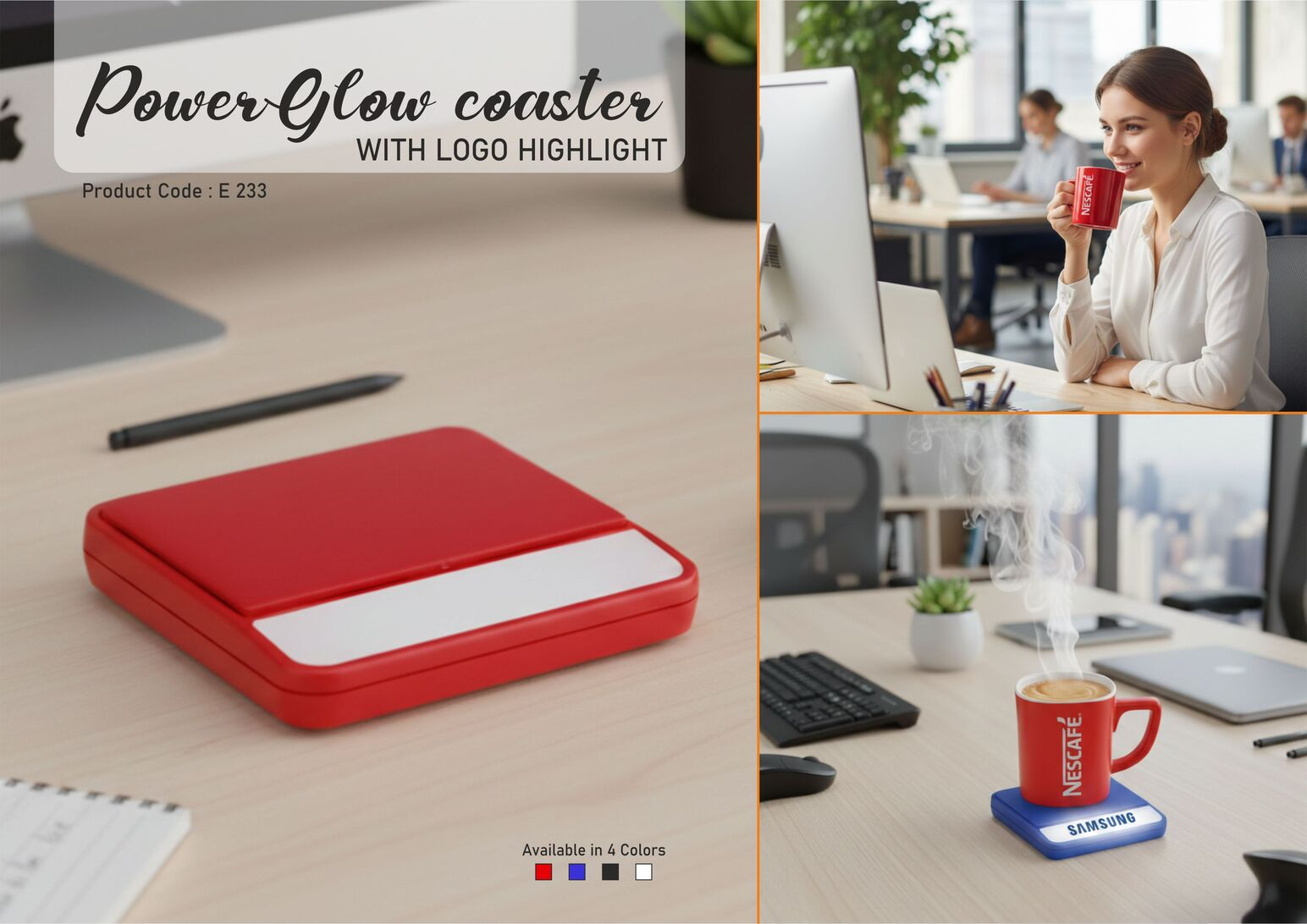 PowerGlow Coaster with Logo Highlight – Batteries Included