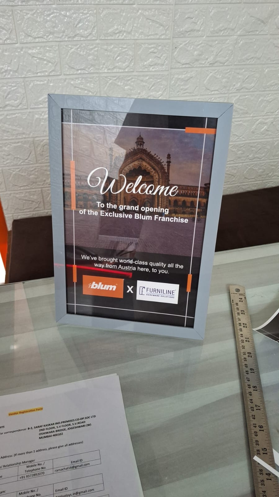 Acrylic table top with ( Tent card )