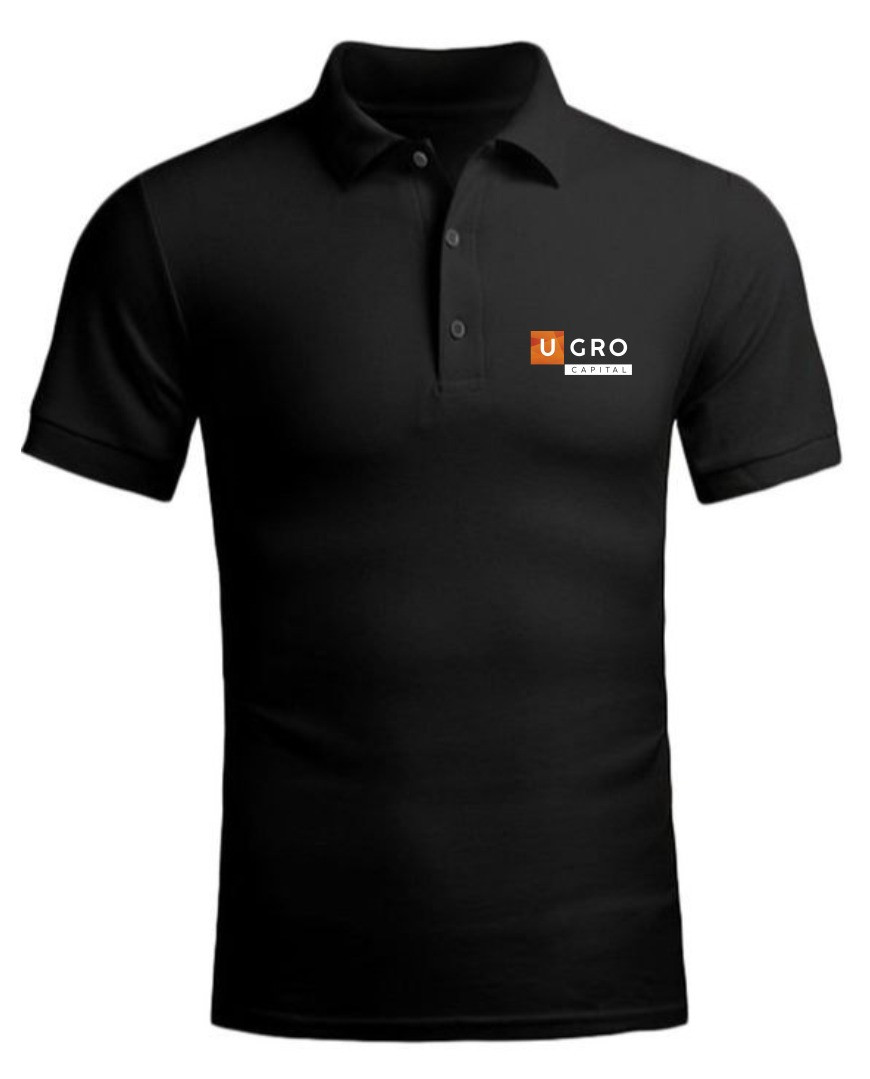 Premium 230 GSM Poly-Cotton Polo T-Shirt – Custom UGRO DTF Branding (Pocket & Sleeve)